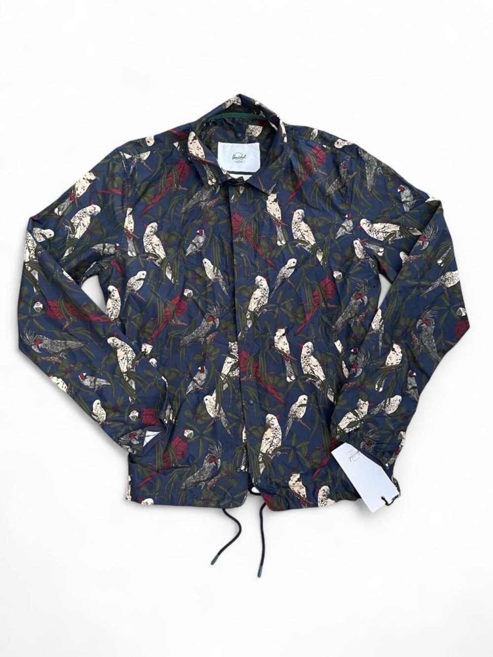 Herschel Supply Co. Blue Parrot Print Lightweight Jacket Size Men’s Small